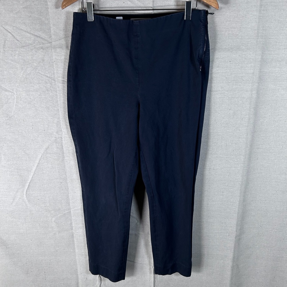 Everlane Womens Navy Blue The Street‎ Ankle Pant Zip Stretch Trousers Size 10